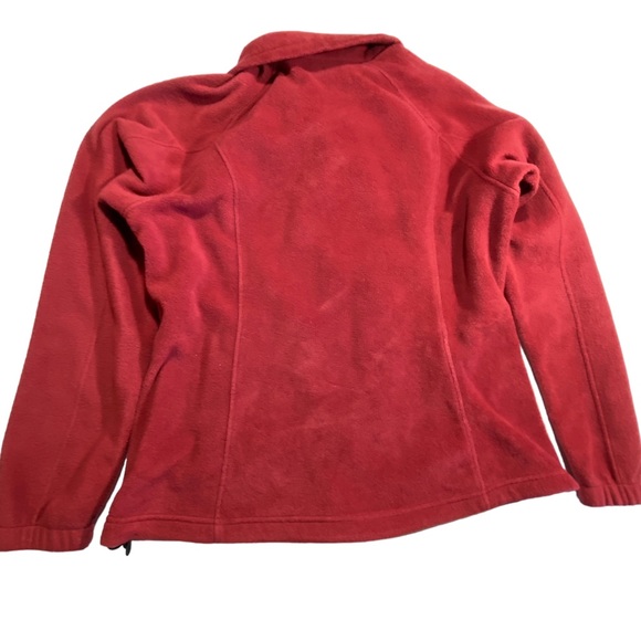 Columbia Jacket Womens Medium Red Full Zip Fleece Zip Pockets Ladies Xl - Picture 2 of 7